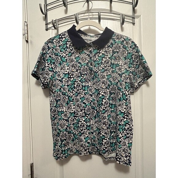 Lands End Women’s LP Dandelion Floral Polo Short Sleeve Shirt 100% Cotton Petite - Picture 13 of 16
